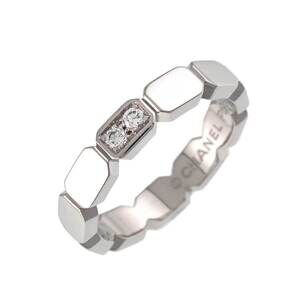 CHANEL Silver Diamond Ring #48